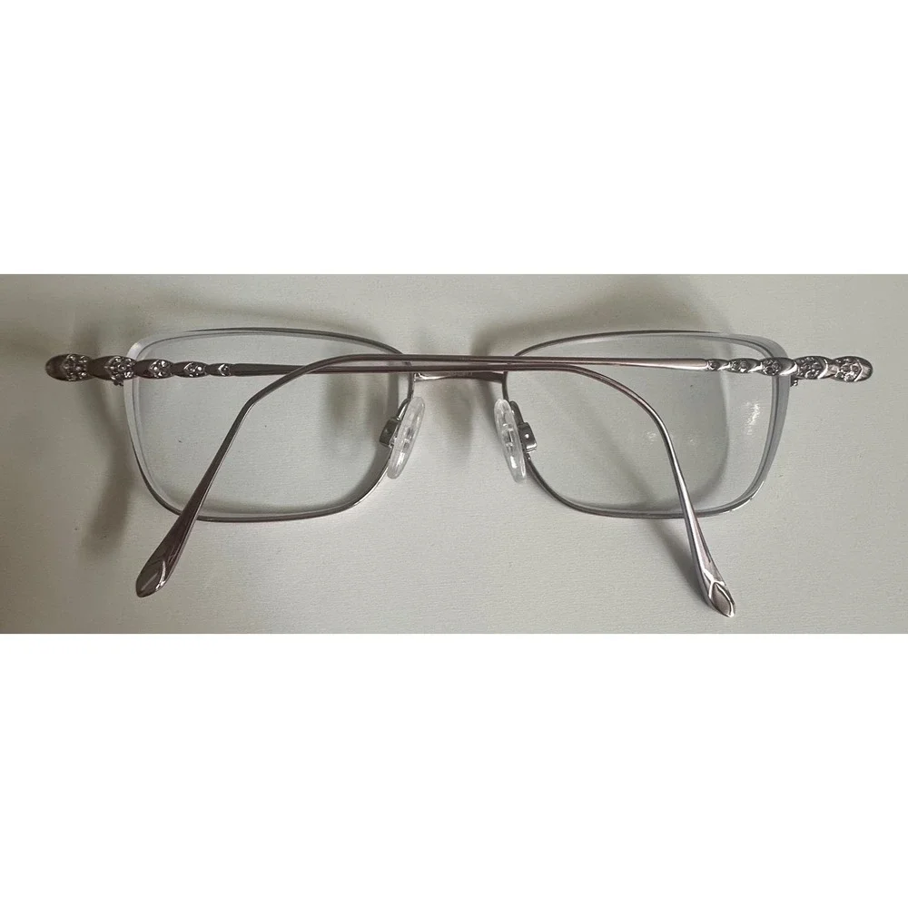 Tura Titanium Eyeglasses Frames Purple Pink Rhinestone Rectangular 50-17-135